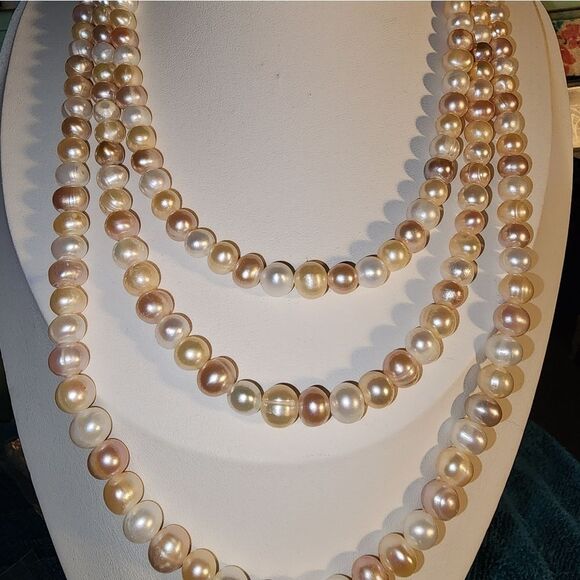 ELEGANT MULTI STRAND MULTI COLOR EXCELLENT VTG  18",19",22" FOR 1,2,3RD STRAND - Picture 4 of 6